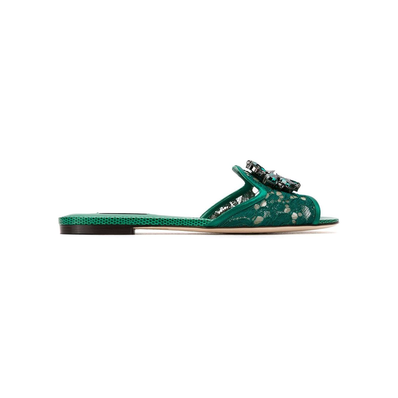 Dolce & Gabbana Slippers in lace with crystals CQ0023AG6678M072
