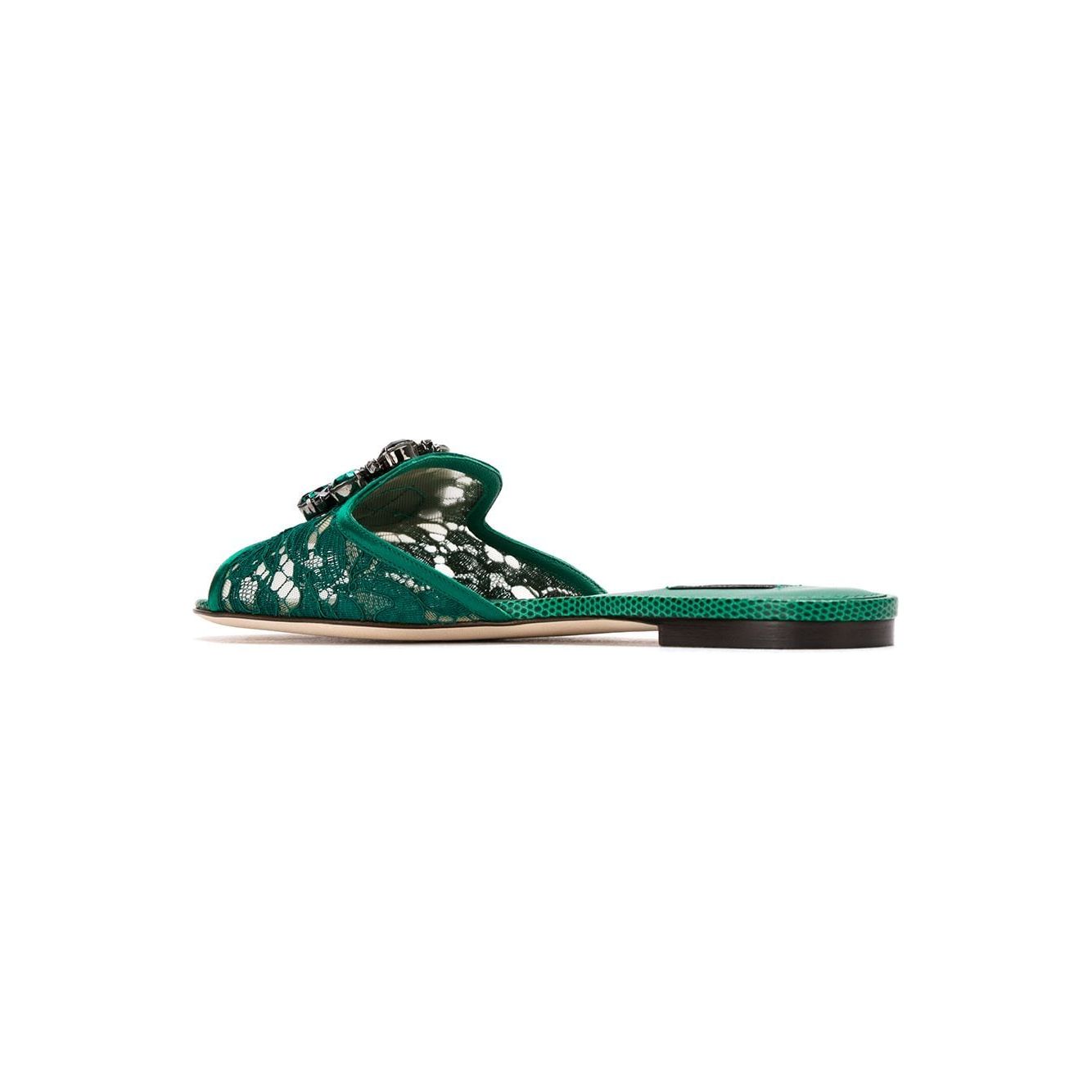 Dolce & Gabbana Slippers in lace with crystals CQ0023AG6678M072