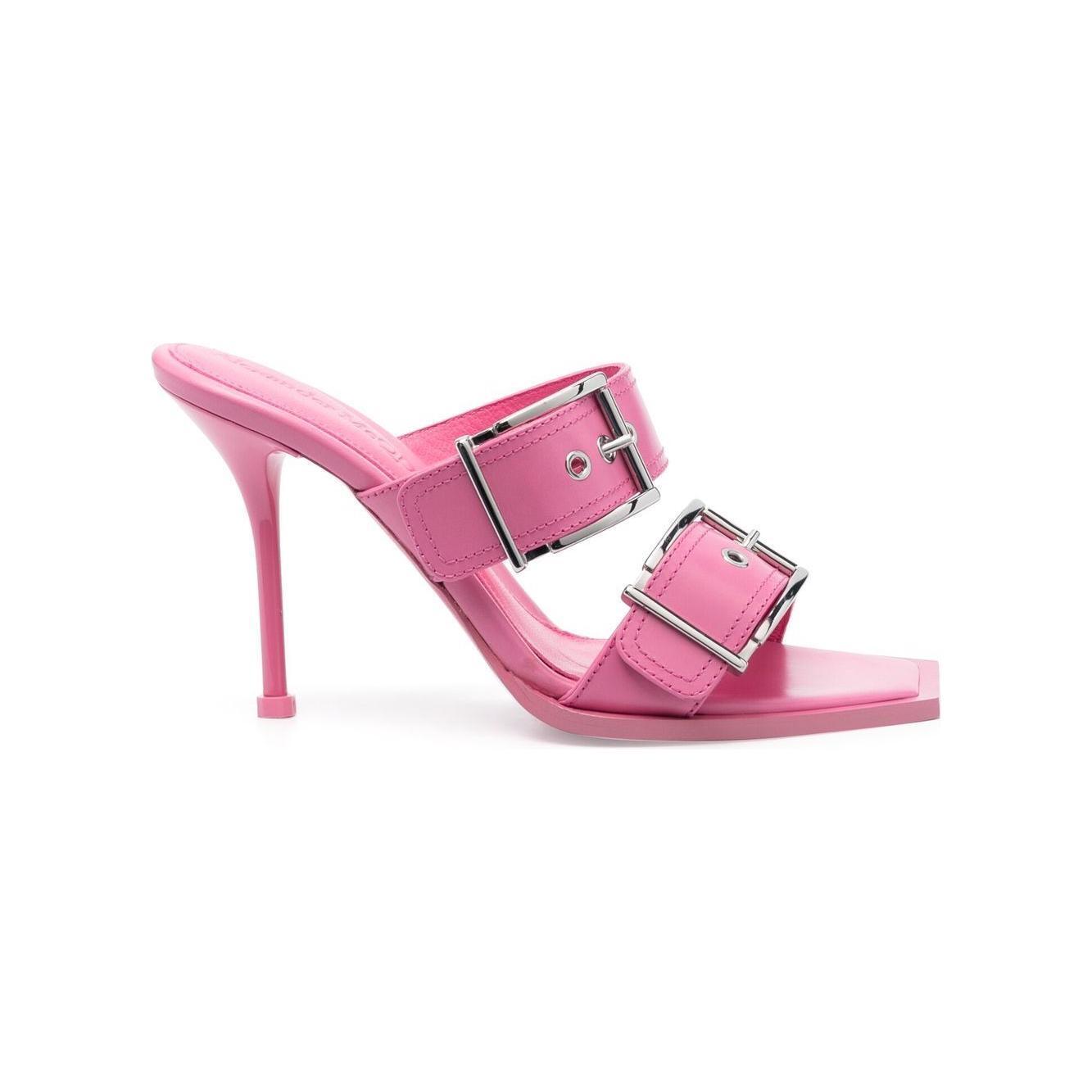 Alexander McQueen 100mm Buckle Leather Sandals 709990WHSWD5482
