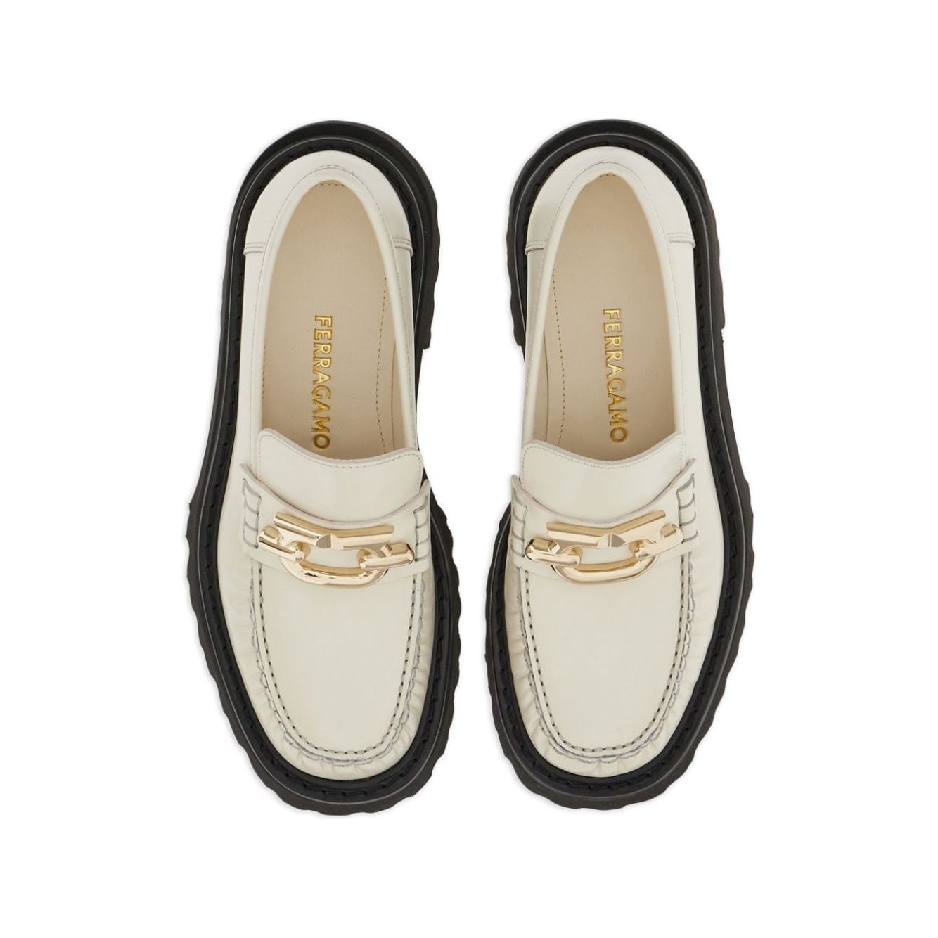 Ferragamo Gancini-plaque Leather Loafers 01G019763905002