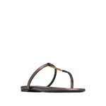 Saint Laurent Cassandre leather thong sandals 7760810NLDD2121