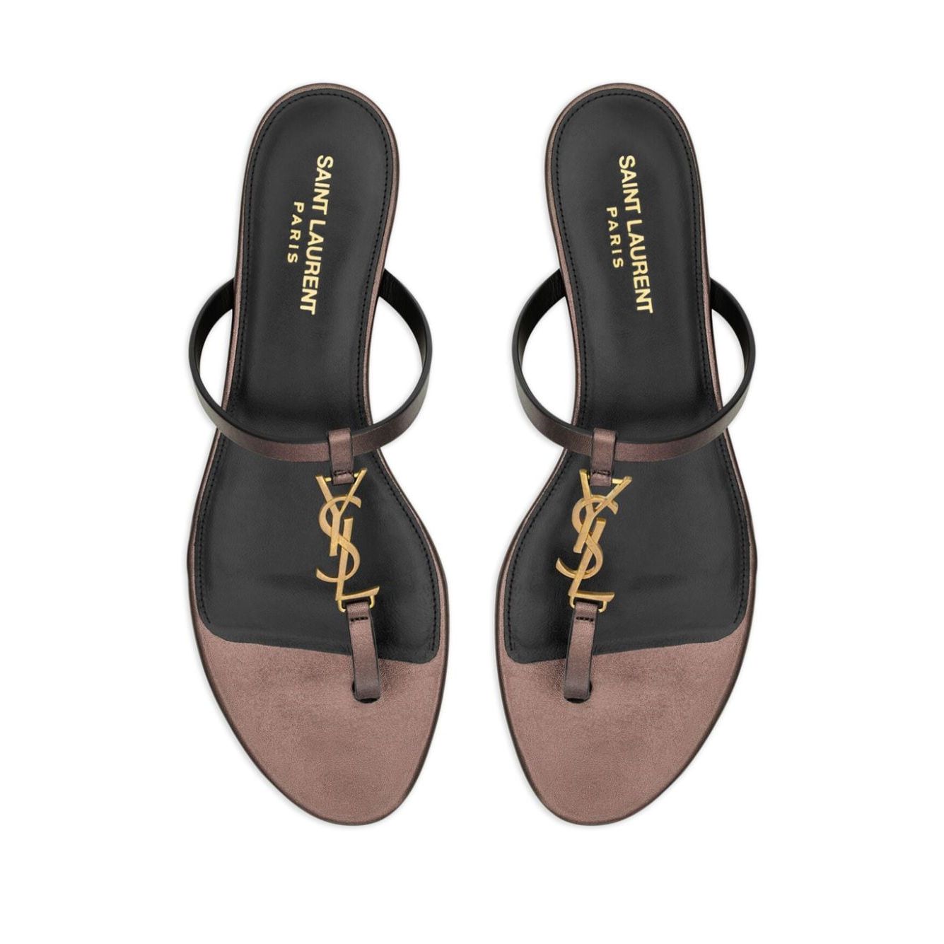 Saint Laurent Cassandre leather thong sandals 7760810NLDD2121