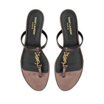 Saint Laurent Cassandre leather thong sandals 7760810NLDD2121