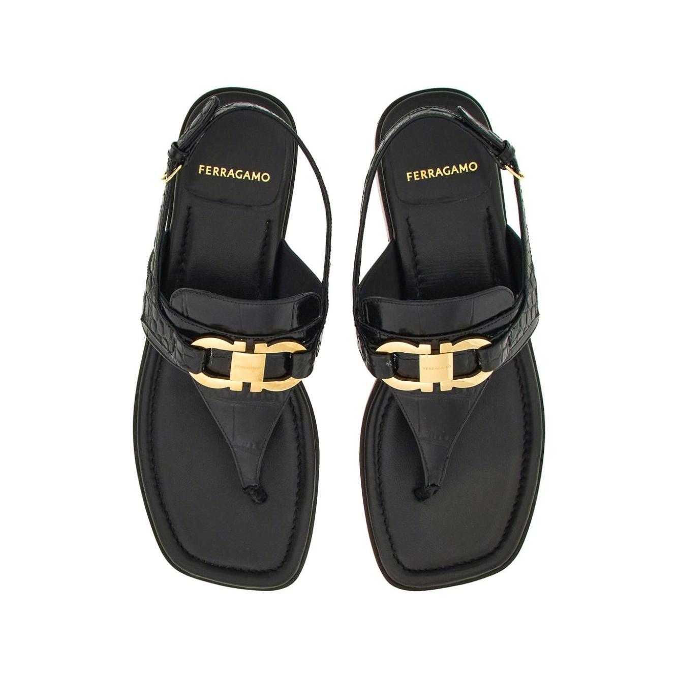 Ferragamo Gancini-buckle Leather Sandals 01G998769216001