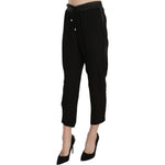 Guess Black Polyester High Waist Cropped Trousers Pants PAN70295-44