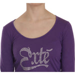 Exte Purple Crystal Embellished Long Sleeve Casual Top TSH3908-38