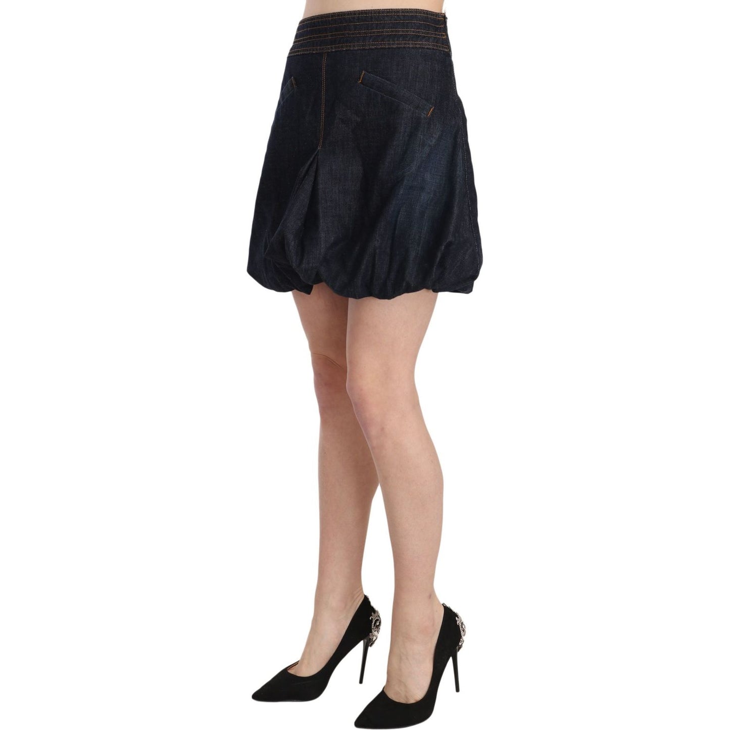 Exte Blue Jeans Denim Cotton Stretch A-line Mini PAN70172-42