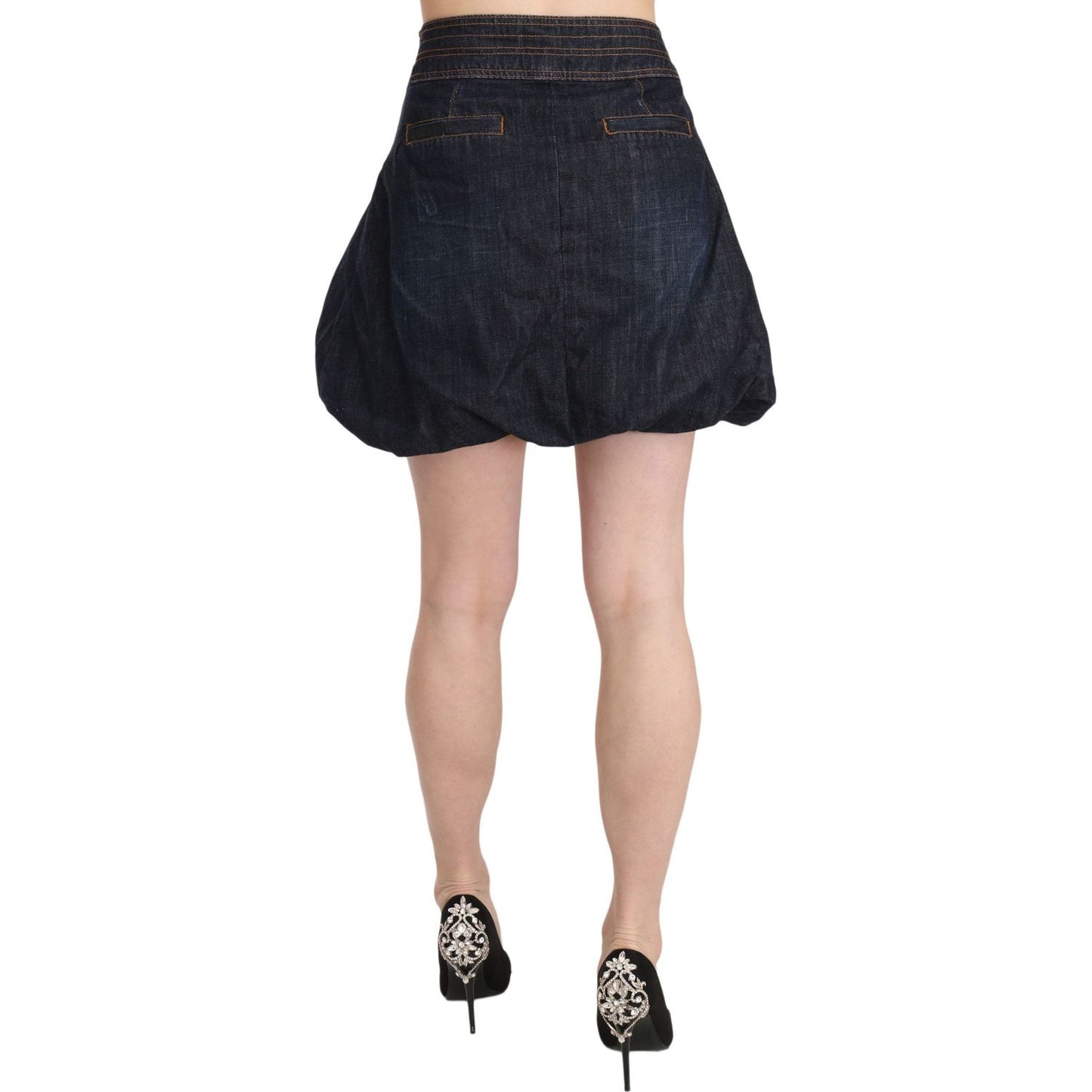 Exte Blue Jeans Denim Cotton Stretch A-line Mini PAN70172-42