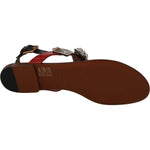 Dolce & Gabbana Leather Ayers Crystal Sandals Flip Flops Shoes LA6458-35