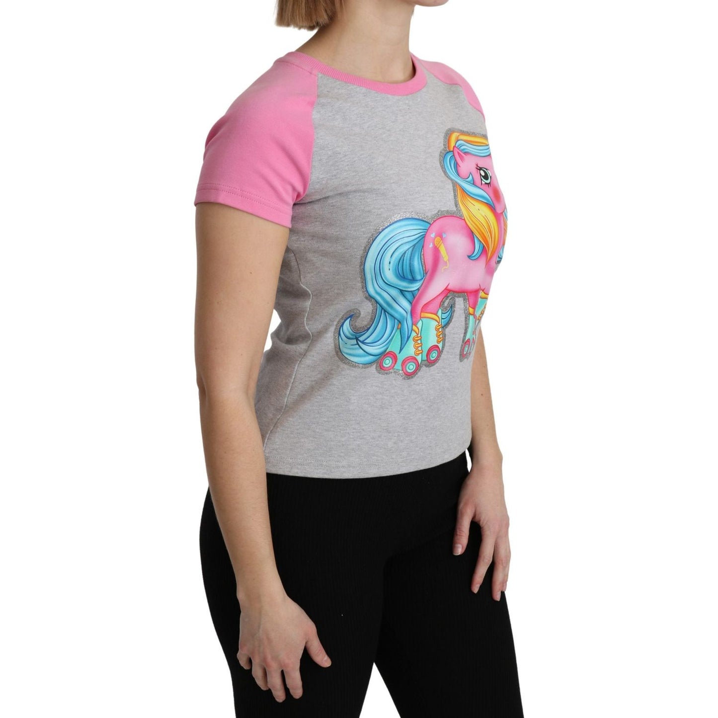 Moschino Gray and pink Cotton T-shirt My Little Pony Top TSH5088-36