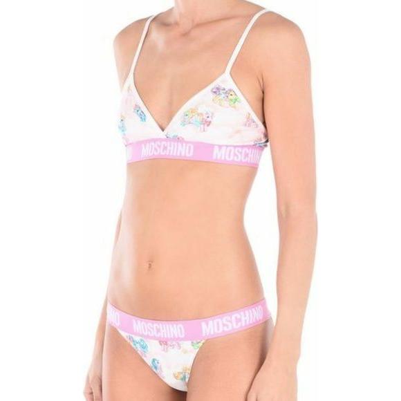 Moschino White My Little Pony Bra Briefs Set Two Piece Bikini TSH5090-38