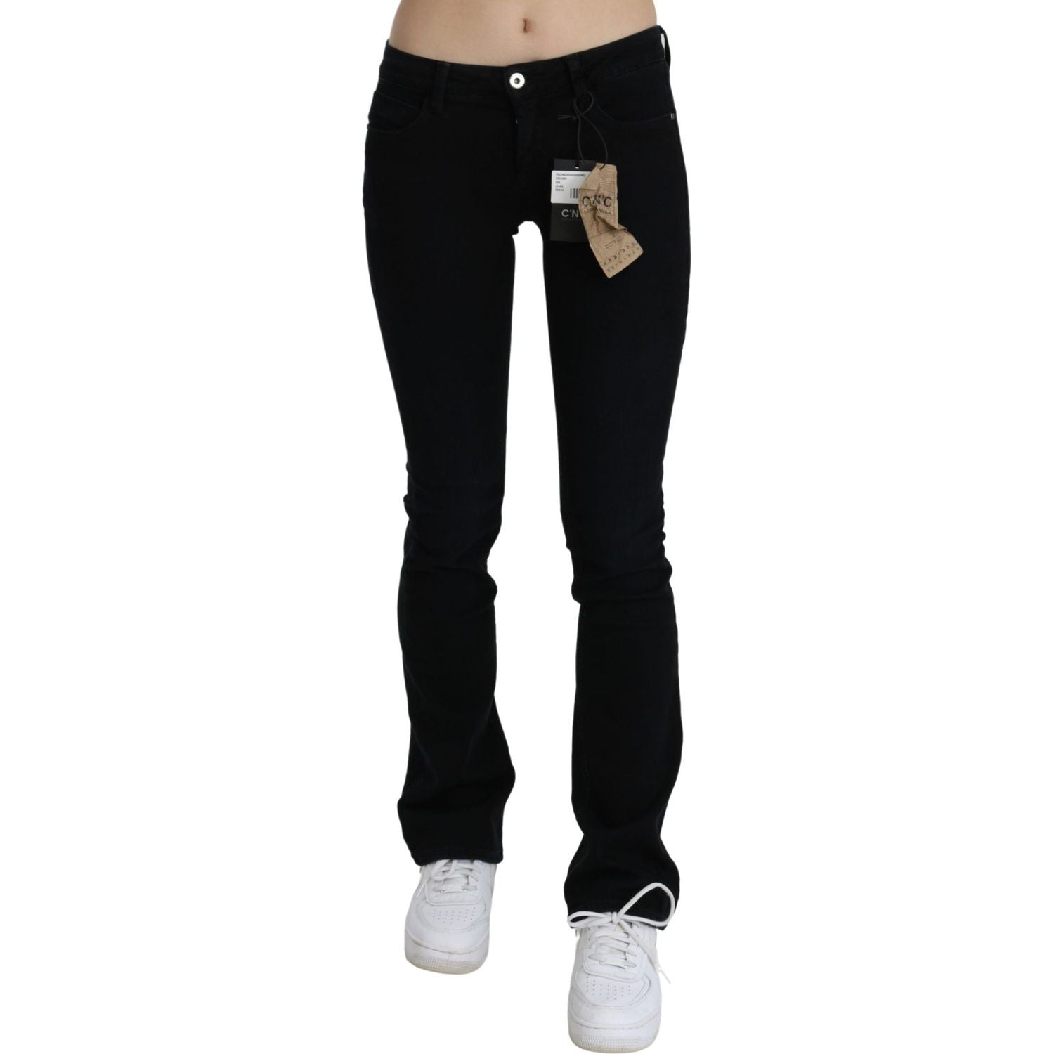 Costume National Black Low Waist Skinny Denim Cotton Jeans