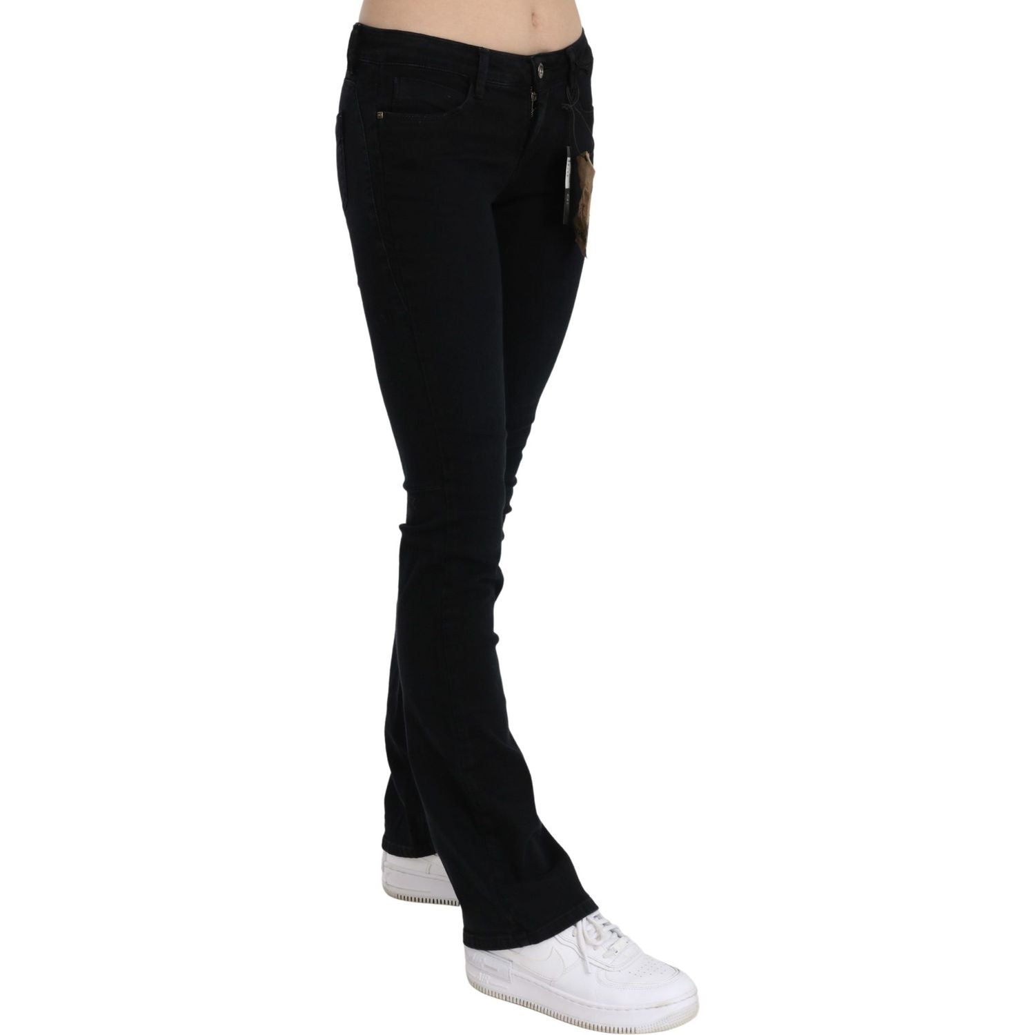Costume National Black Low Waist Skinny Denim Cotton Jeans