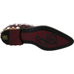 Dolce & Gabbana Bordeaux Leather Crystal Pearls Formal Shoes LA6911-39