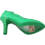 Dolce & Gabbana Green Crystal Floral CINDERELLA Heels Shoes LA7276-39