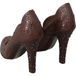 Dolce & Gabbana Brown Floral Crystal Heels CINDERELLA Shoes LA7285-39