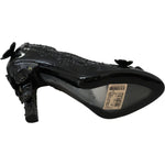 Dolce & Gabbana Black Floral Crystal CINDERELLA Heels Shoes LA7287-39