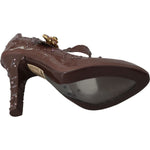 Dolce & Gabbana Brown Floral Crystal CINDERELLA Heels Shoes LA7288-40