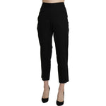 BENCIVENGA Black High Waist Straight Cropped Dress Pants PAN71323-44