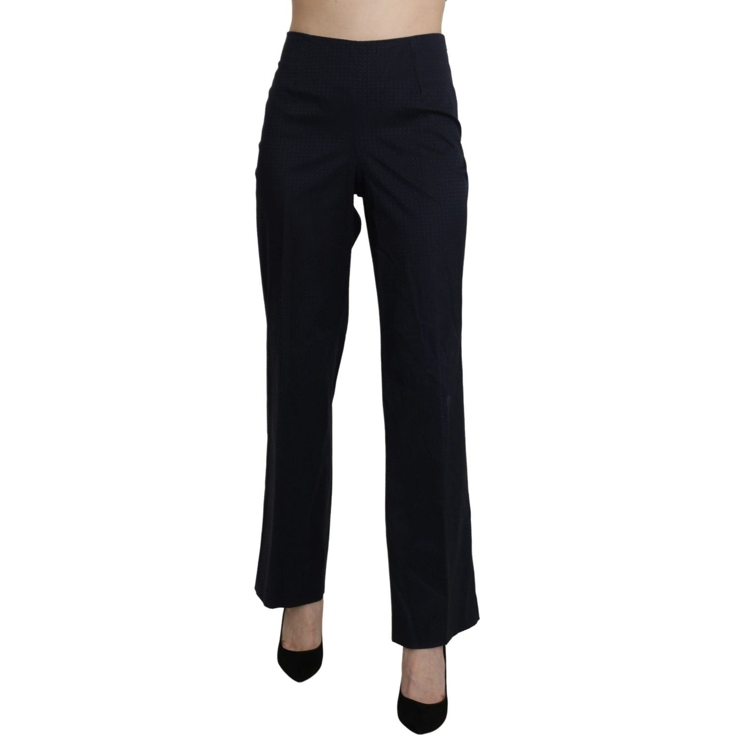 BENCIVENGA Navy Blue High Waist Straight Dress Trouser Pants PAN71347-46