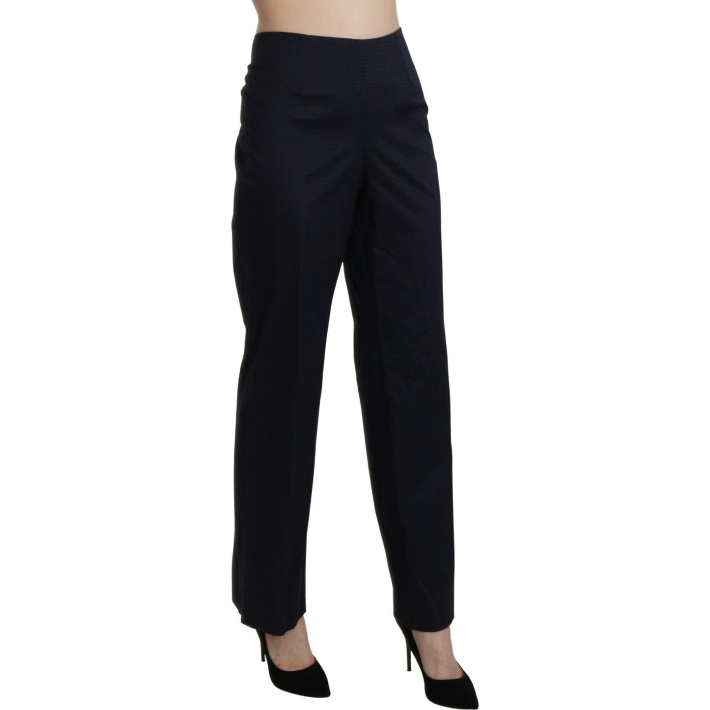 BENCIVENGA Navy Blue High Waist Straight Dress Trouser Pants PAN71347-46