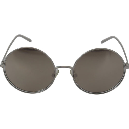 Dolce & Gabbana Silver Plated Round Gray Le nses Women Sunglasses