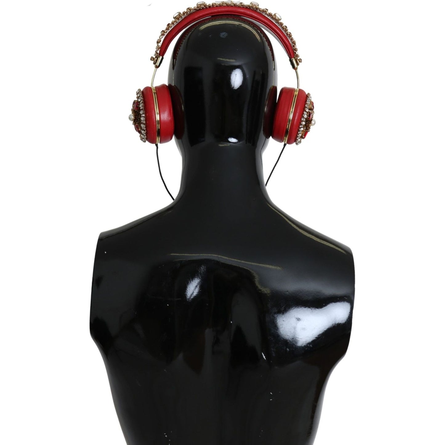Dolce & Gabbana FRENDS Leather Red Floral Crystal Headset Headphones SMY100162