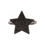 Nialaya Black CZ Star 925 Silver Womens Ring SIG19096-US5