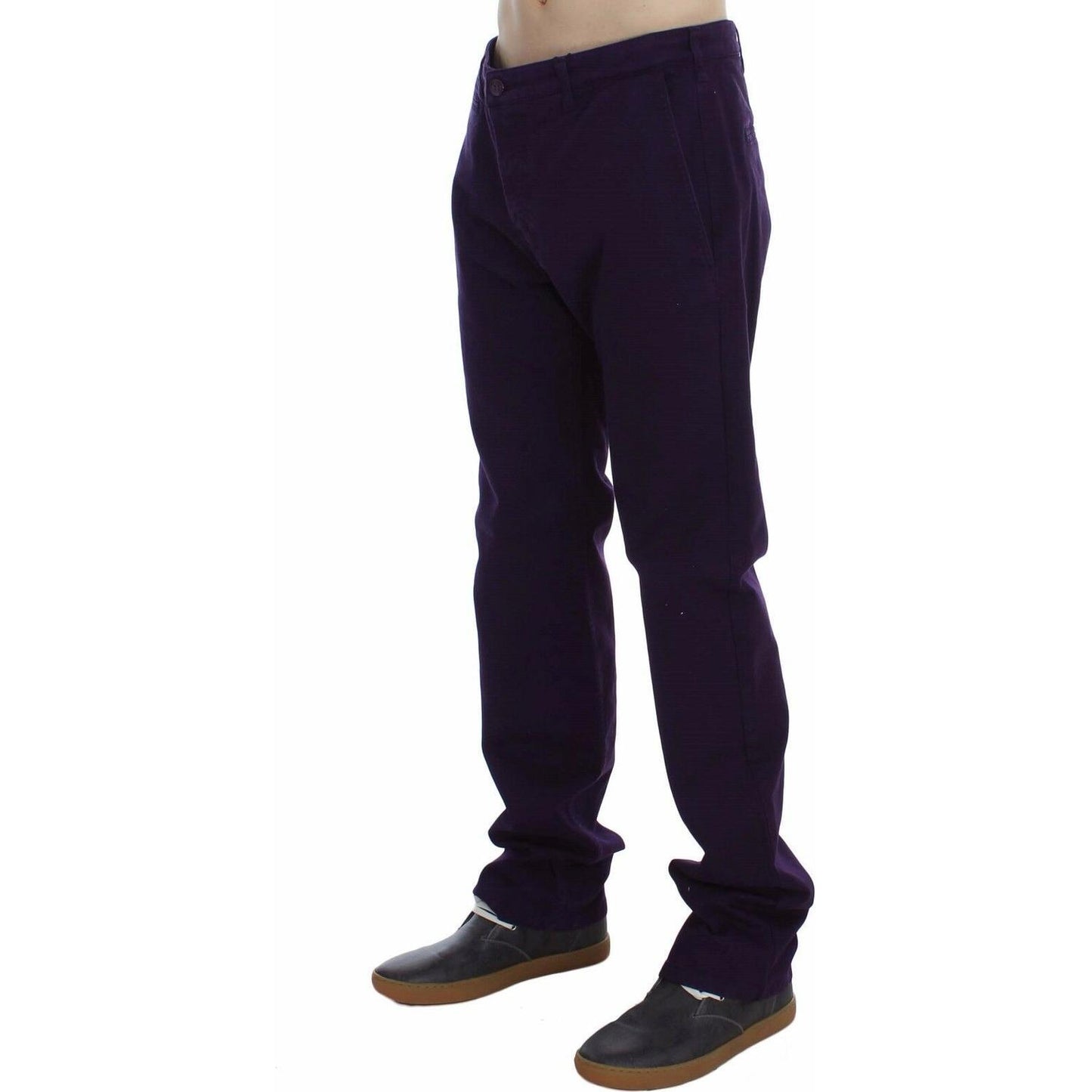 GF Ferre Purple Cotton Stretch Purple Fit Pants SIG30606-48