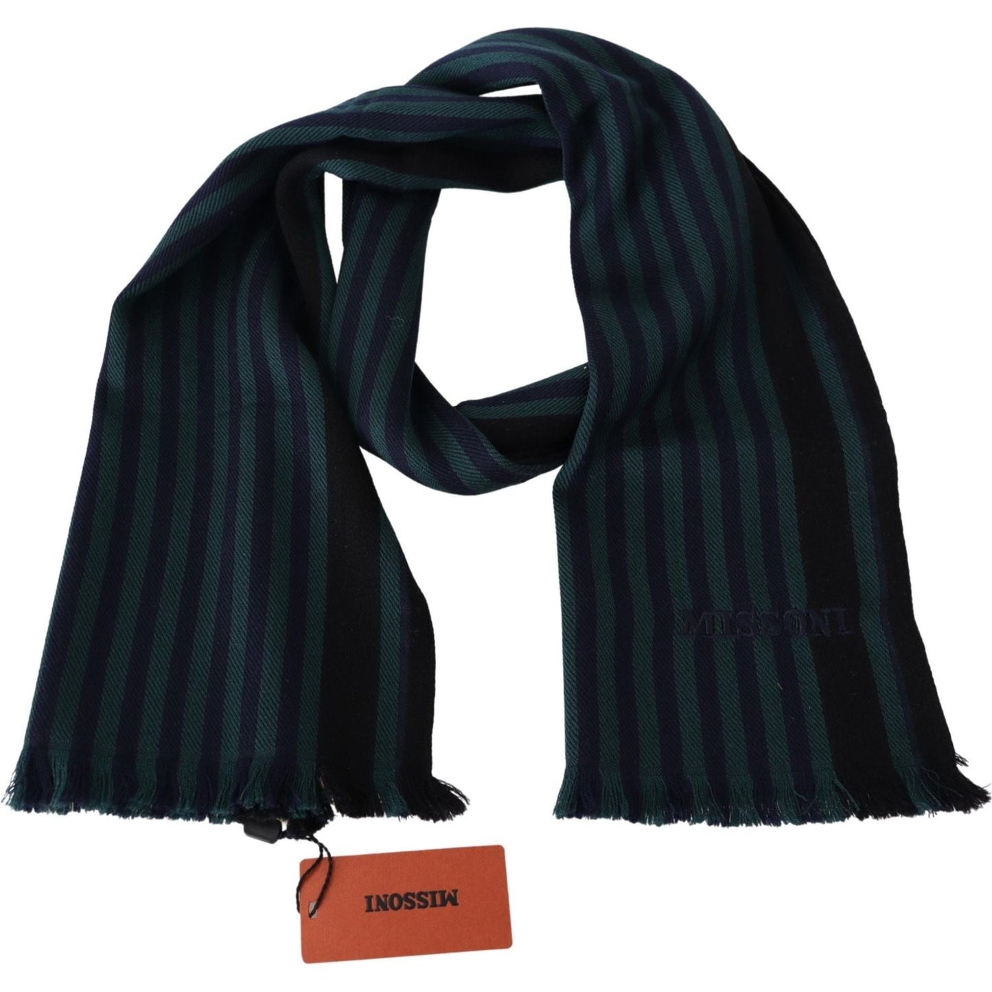Missoni Multicolor Striped Wool Unisex Neck Wrap Shawl MS1916