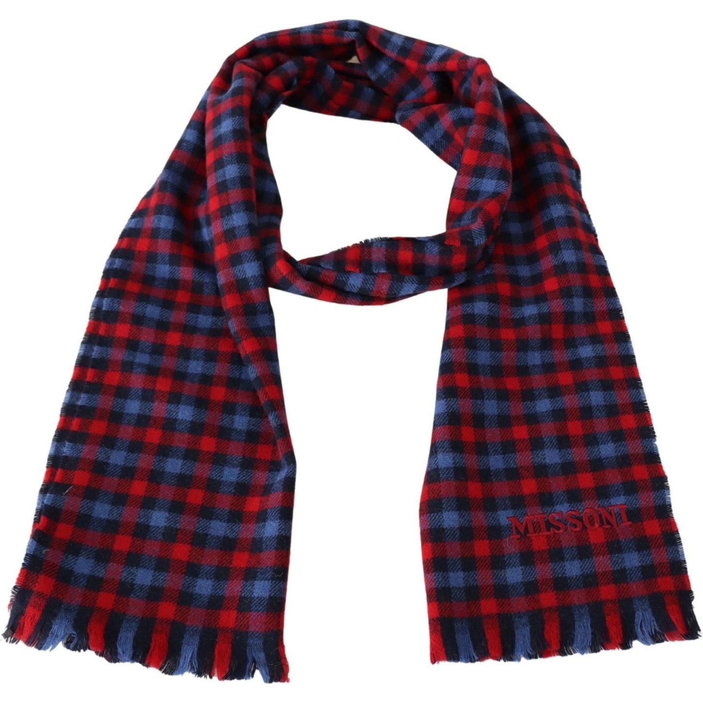 Missoni Multicolor Check Wool Unisex Neck Wrap Shawl MS1920