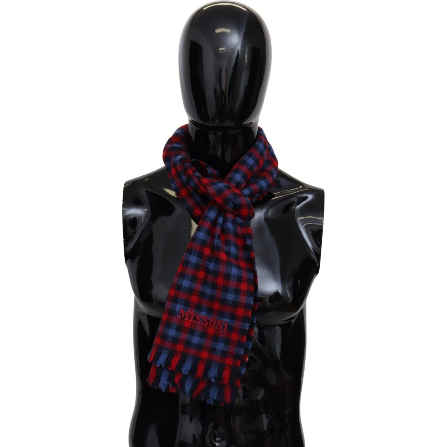 Missoni Multicolor Check Wool Unisex Neck Wrap Shawl MS1920