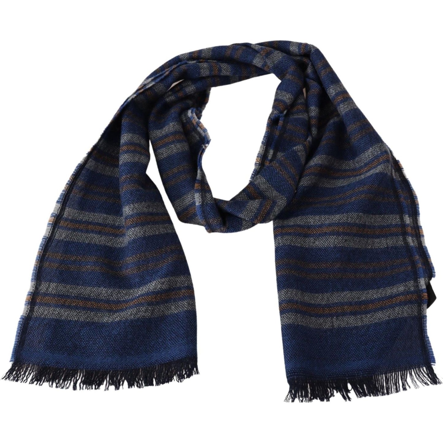 Missoni Multicolor Wool Striped Unisex Neck Wrap Shawl MS1925