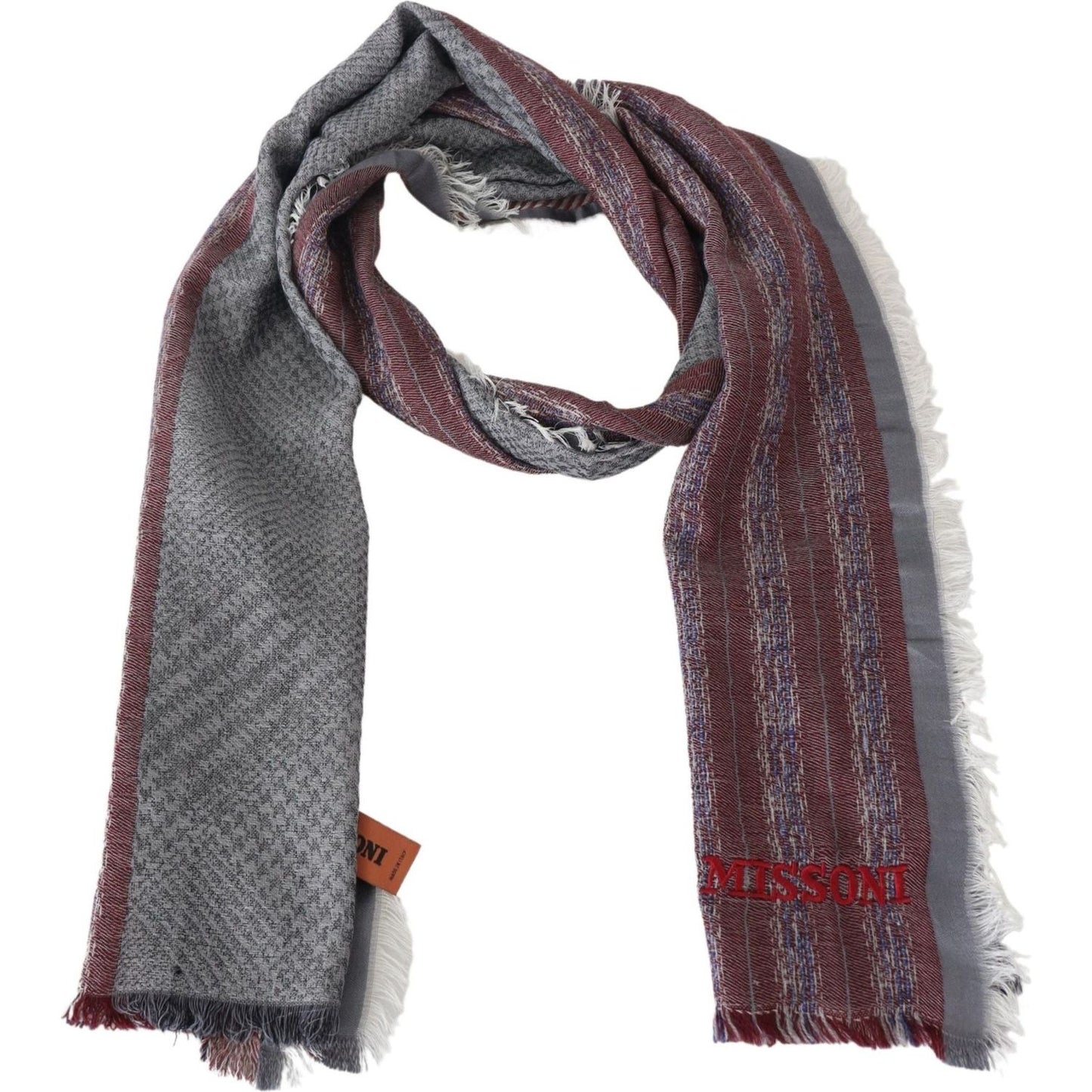 Missoni Multicolor Wool Striped Unisex Neck Wrap Shawl Scarf MS1932BG