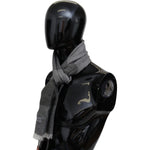 Missoni Gray Striped Wool Unisex Neck Wrap Fringes Scarf MS1968