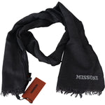 Missoni Black Wool Knit Unisex Neck Wrap Scarf MS1978BG