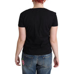 Moschino Black Cotton Come Play 4 Us Print Tops T-shirt TSH5063-40