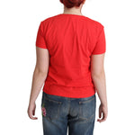 Moschino Red Cotton Swim Graphic Triangle Print T-shirt TSH5081-42
