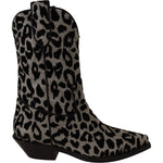 Dolce & Gabbana Gray Black Leopard Cowboy Boots Shoes LA9033-37