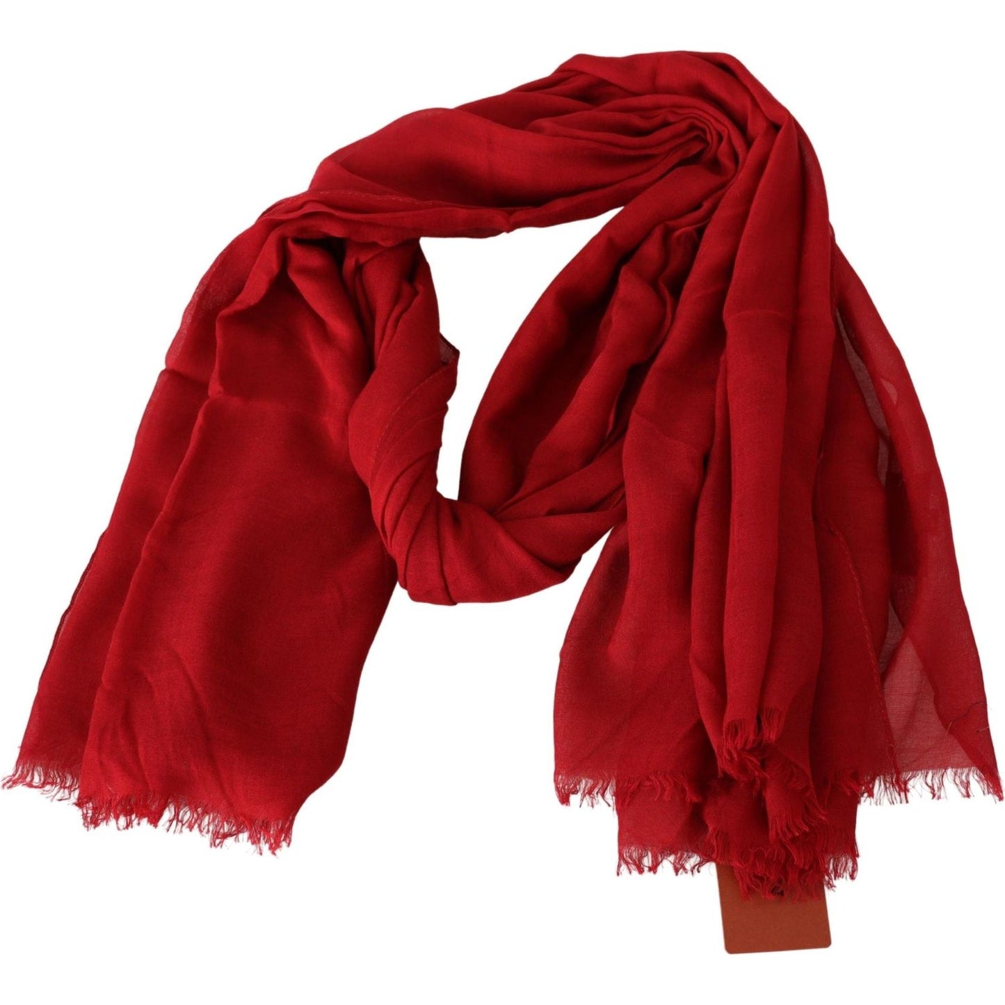Missoni Red Cashmere Unisex Neck Wrap Fringes Scarf MS2113