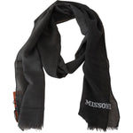 Missoni Black 100% Wool Unisex Neck Wrap Scarf MS2137BG