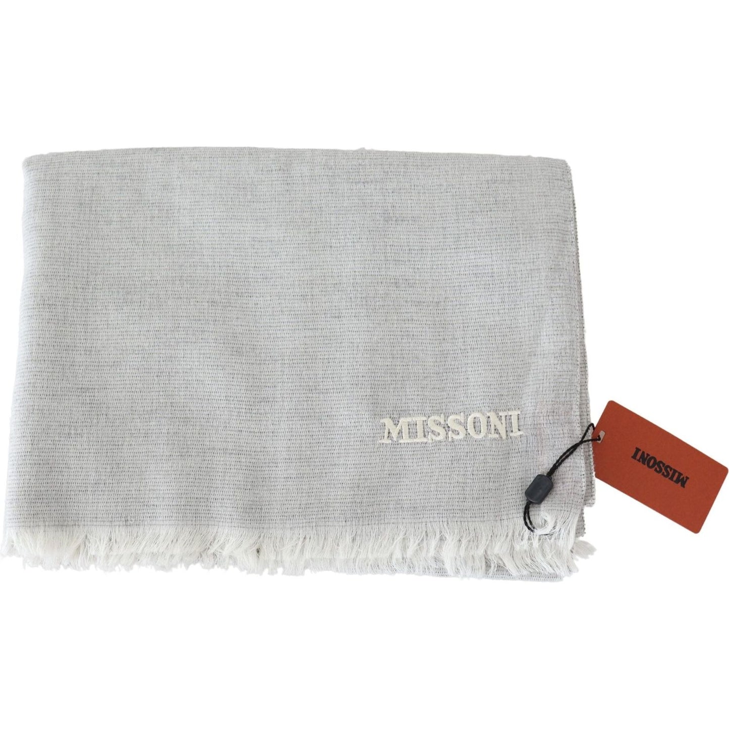 Missoni Gray Wool Knit Unisex Neck Wrap Scarf MS2048BG