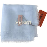 Missoni Light Blue Cashmere Unisex Neck Wrap Scarf MS2100BG