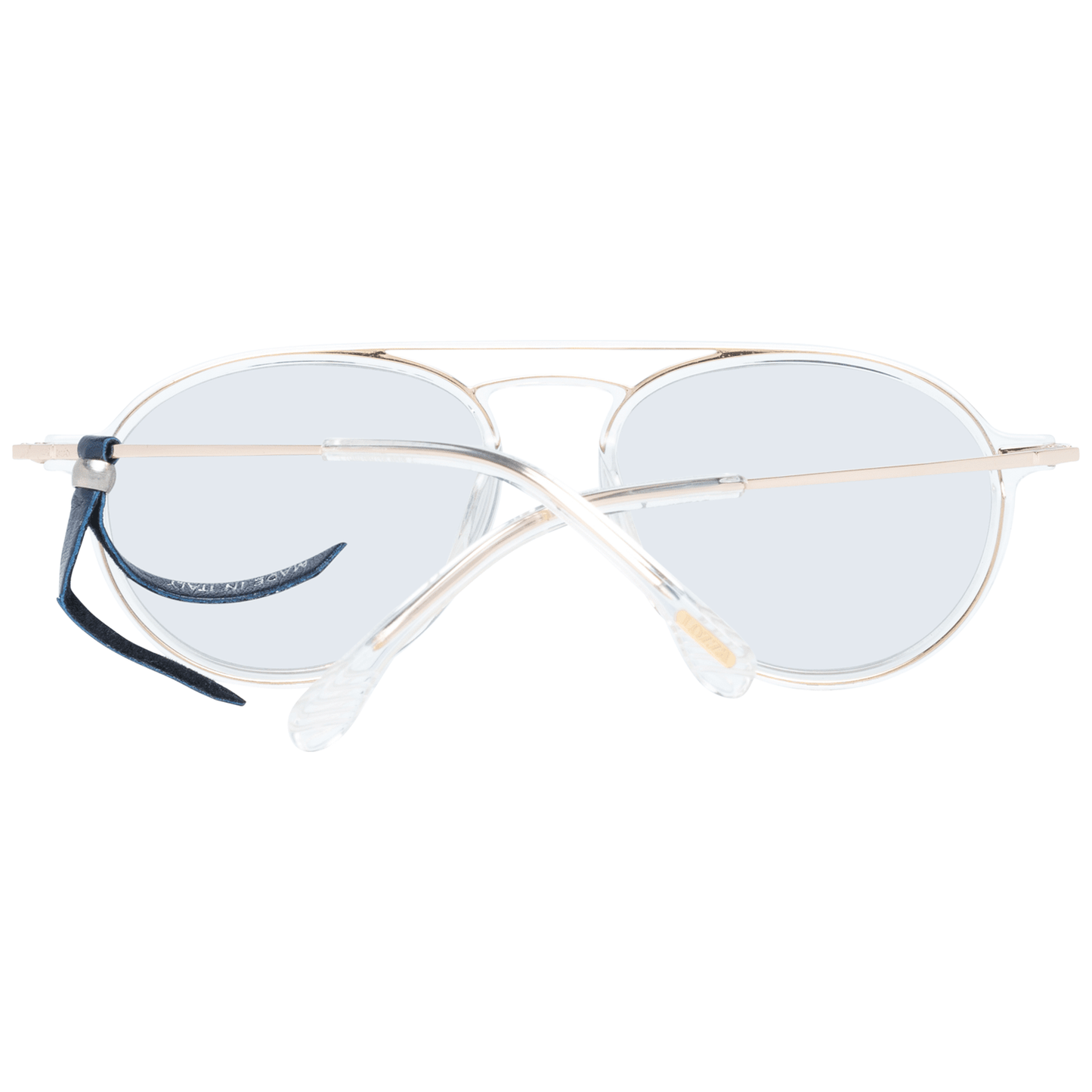 Lozza Gold Unisex Aviator Sunglasses with Transparent Plastic Lenses and Full-Rim Metal Frame