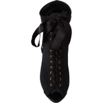 Dolce & Gabbana Black Stretch Short Ankle Boots Shoes LA9027-36