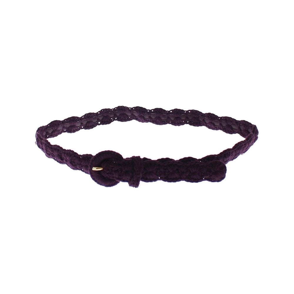 Dolce & Gabbana Purple Cotton Gold Logo Waist Belt GSB10372-70