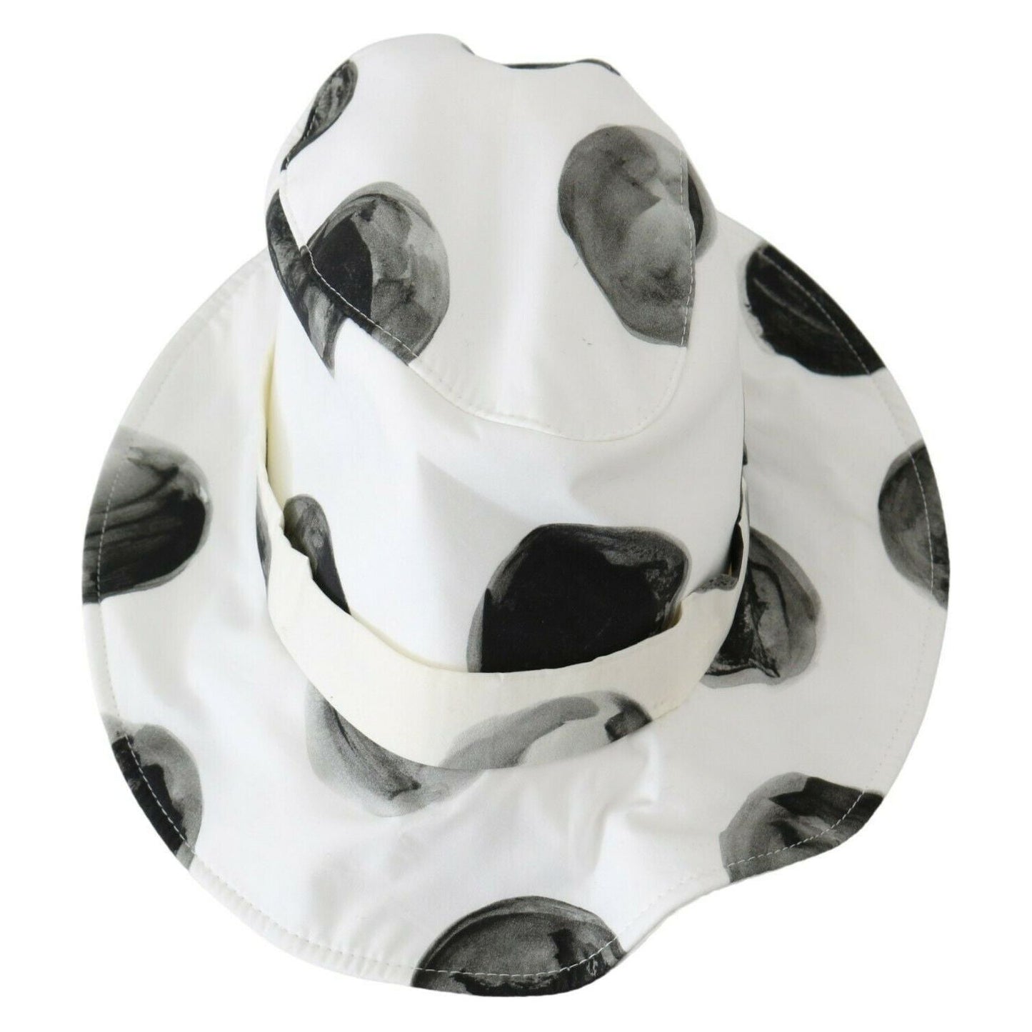 Dolce & Gabbana White Cotton Big Polka Dot Pattern Bucket Hat WOMAN HATS