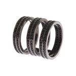 Nialaya Black CZ Rhodium 925 Silver Ring SIG19099- 50