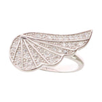 Nialaya Silver Womens Wing Clear CZ 925 Silver Ring SMY11066-US6,5
