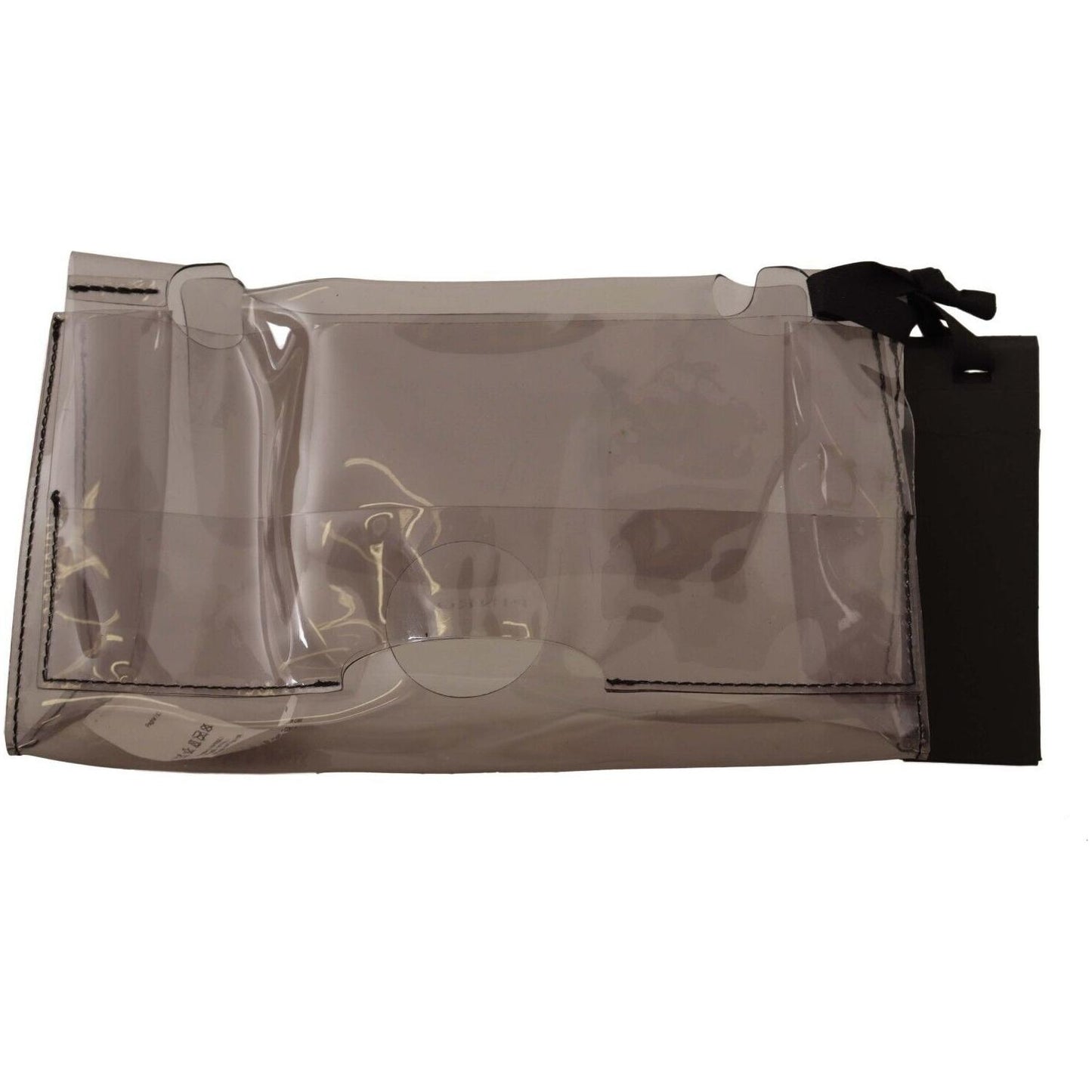 PINKO Black Clear Plastic Transparent Pouch Purse Clutch Bag VAS13033
